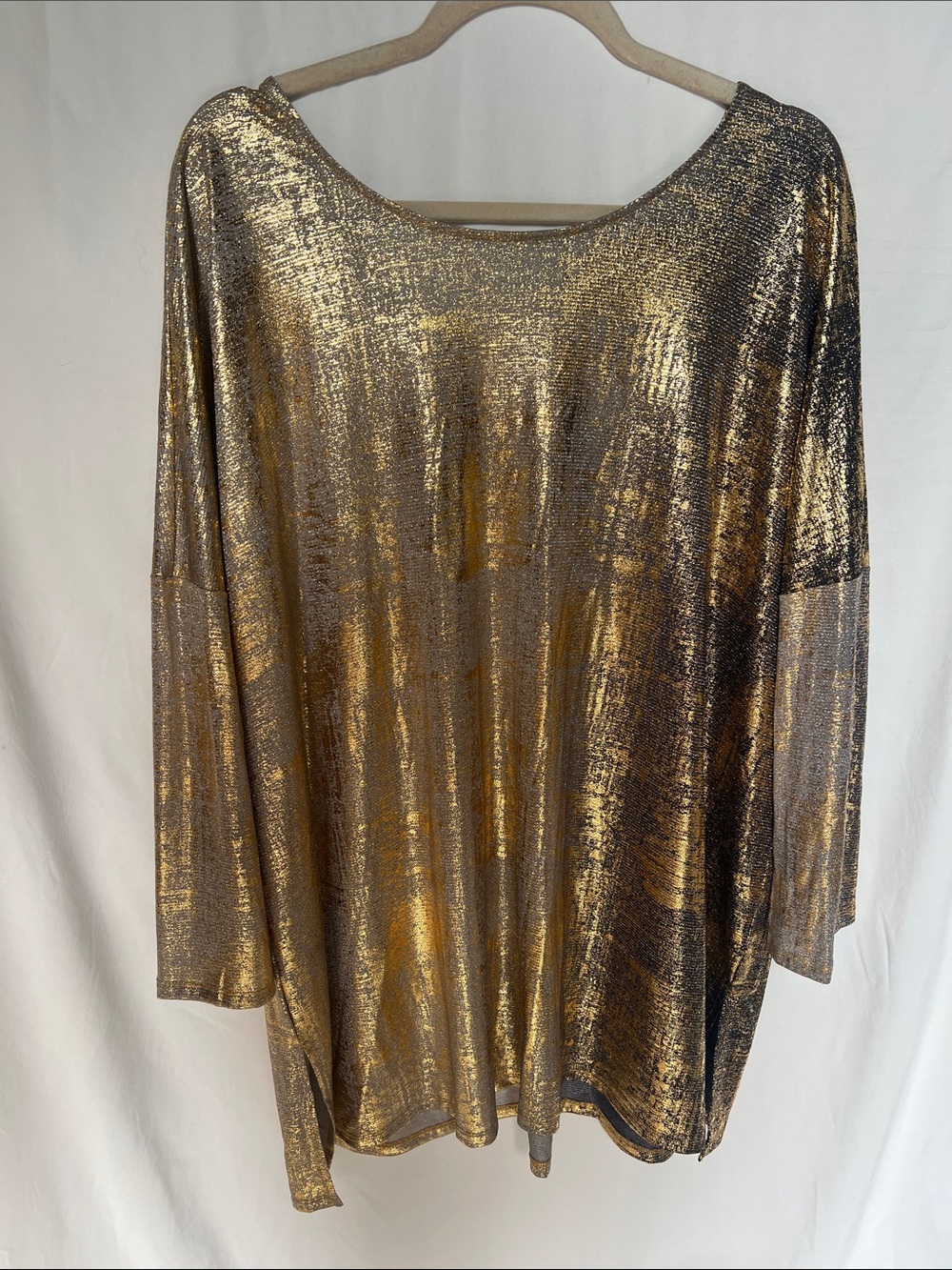 Metallic Gold Foil Women's Top
